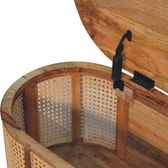 Larrisa Rounded Lid up Blanket Box Storage Bench | Oak Solid Mango Wood