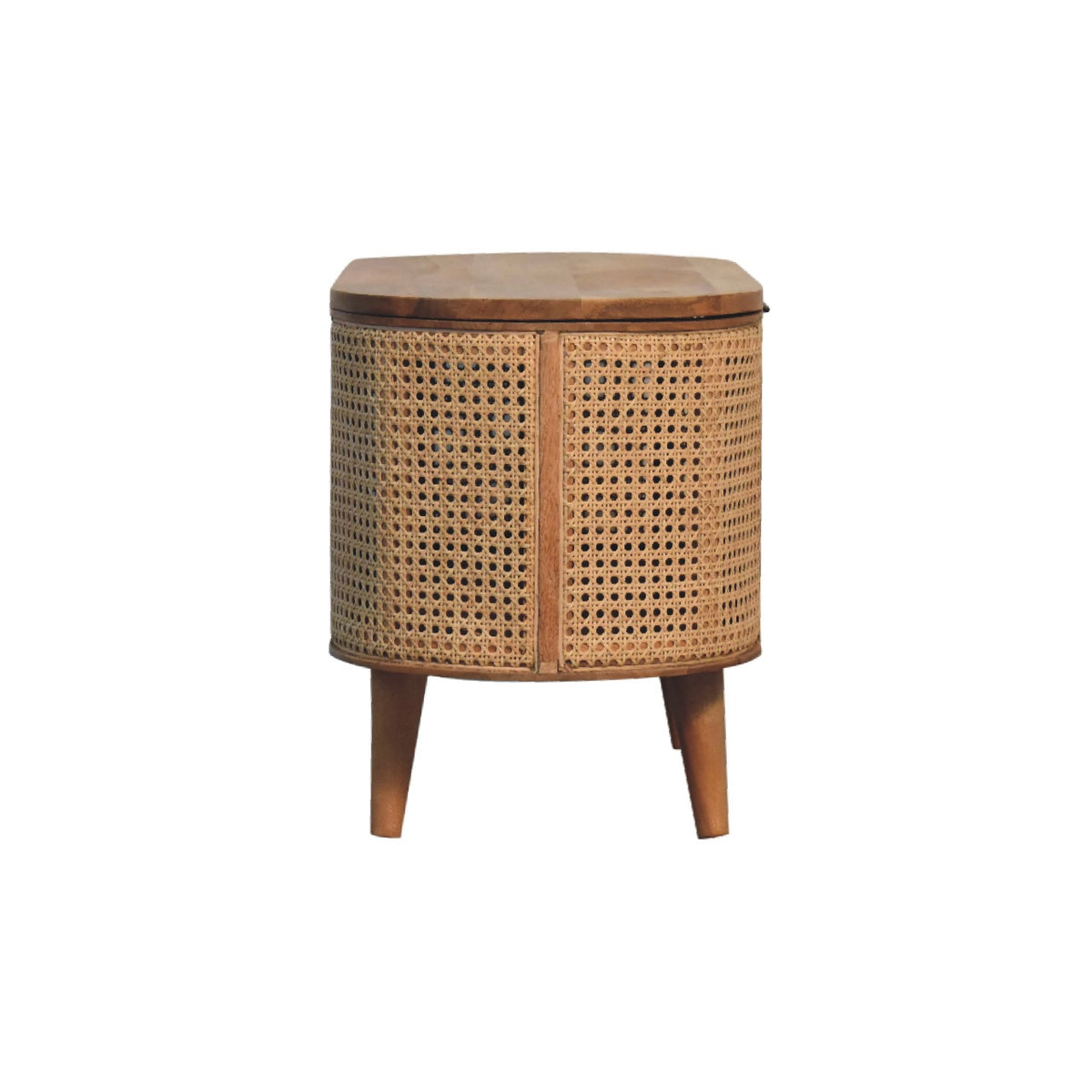 Larrisa Rounded Lid up Blanket Box Storage Bench | Oak Solid Mango Wood