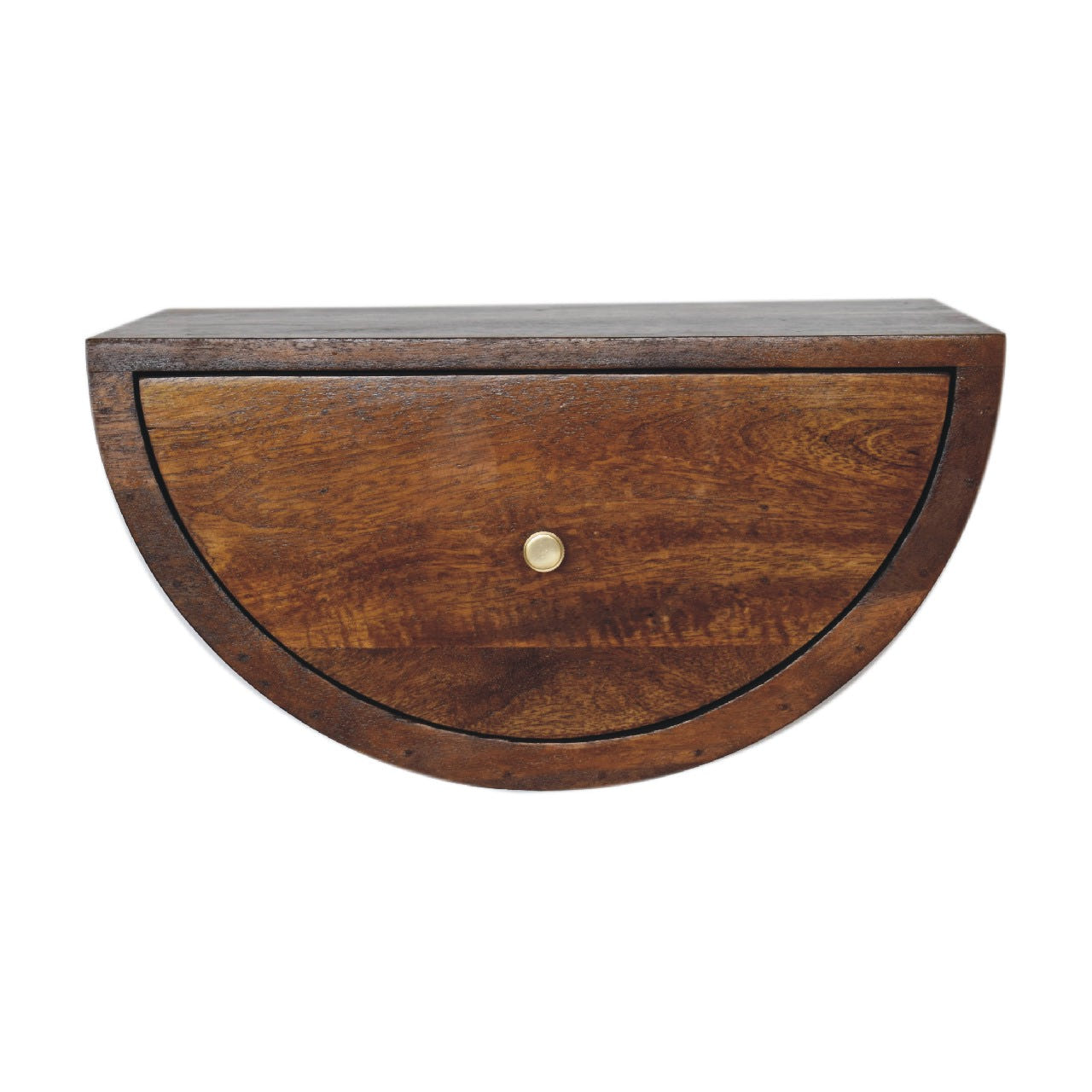 Chestnut Crescent Floating Bedside Table | Wall-Mounted