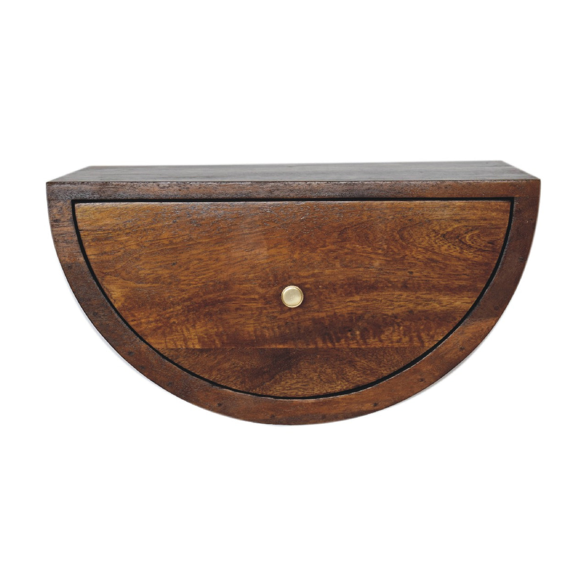 Chestnut Crescent Floating Bedside Table | Wall-Mounted