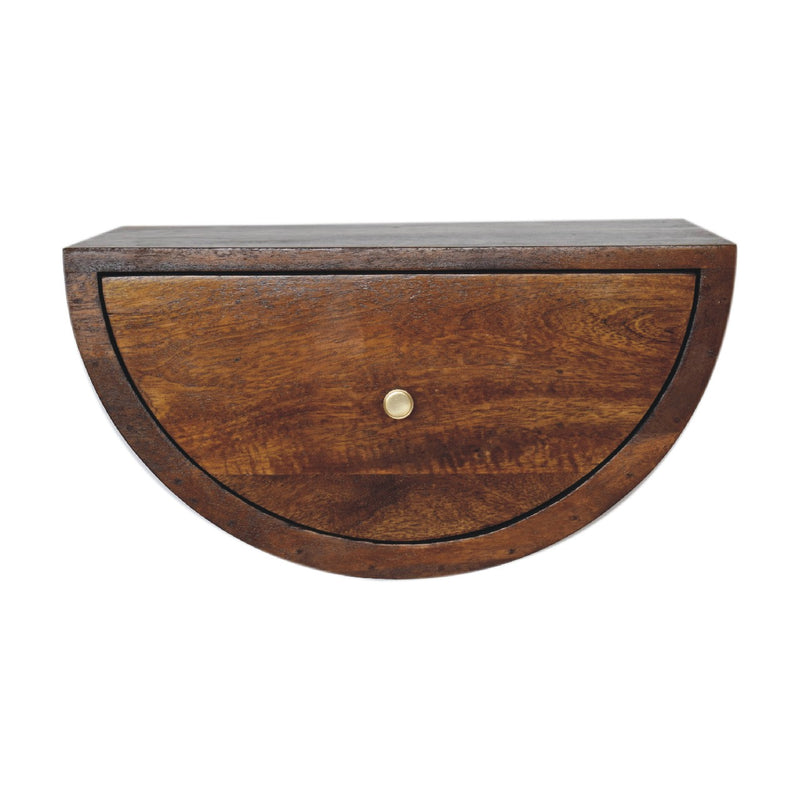 Chestnut Crescent Floating Bedside Table | Wall-Mounted