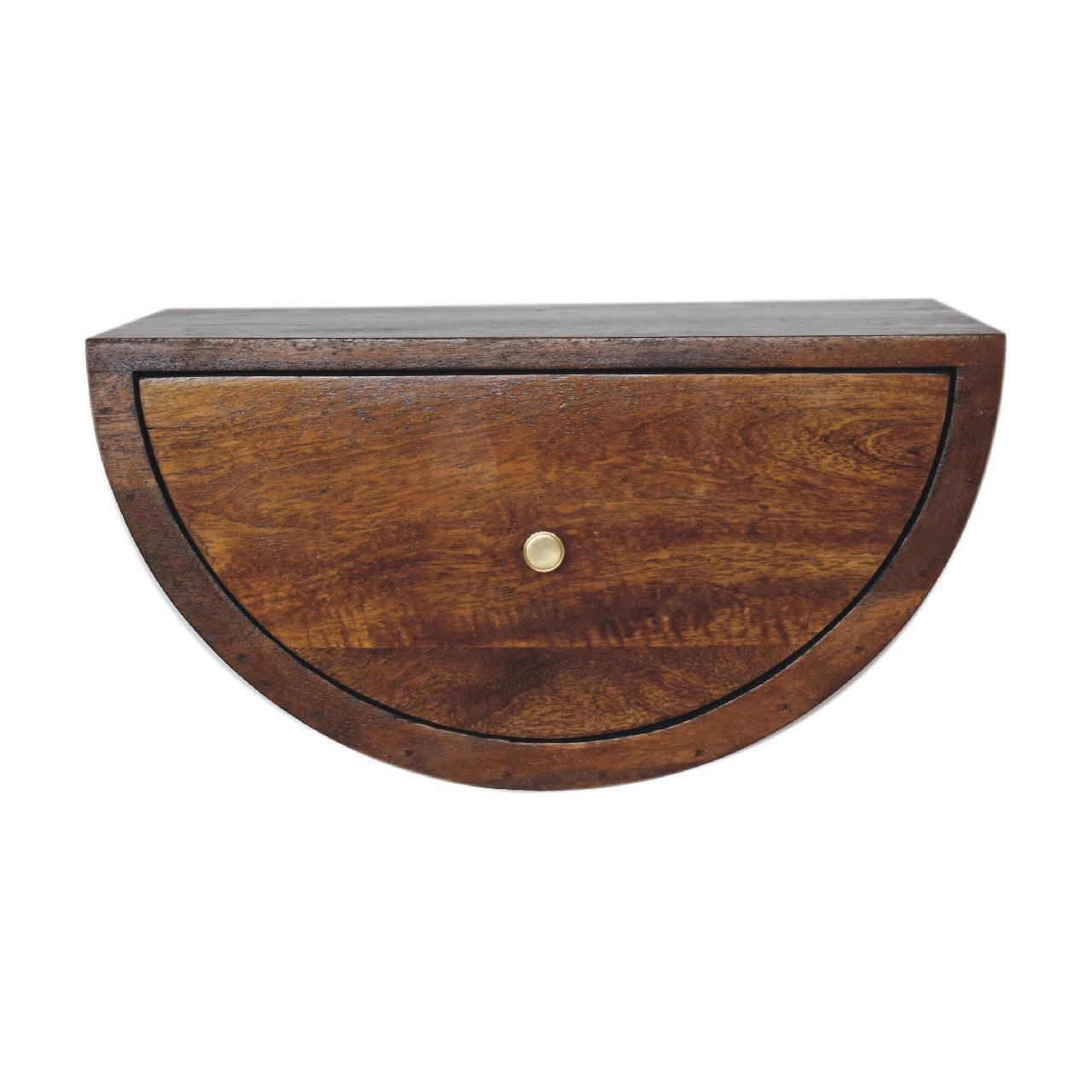 Chestnut Crescent Floating Bedside Table | Wall-Mounted