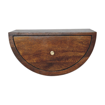 Chestnut Crescent Floating Bedside Table | Wall-Mounted