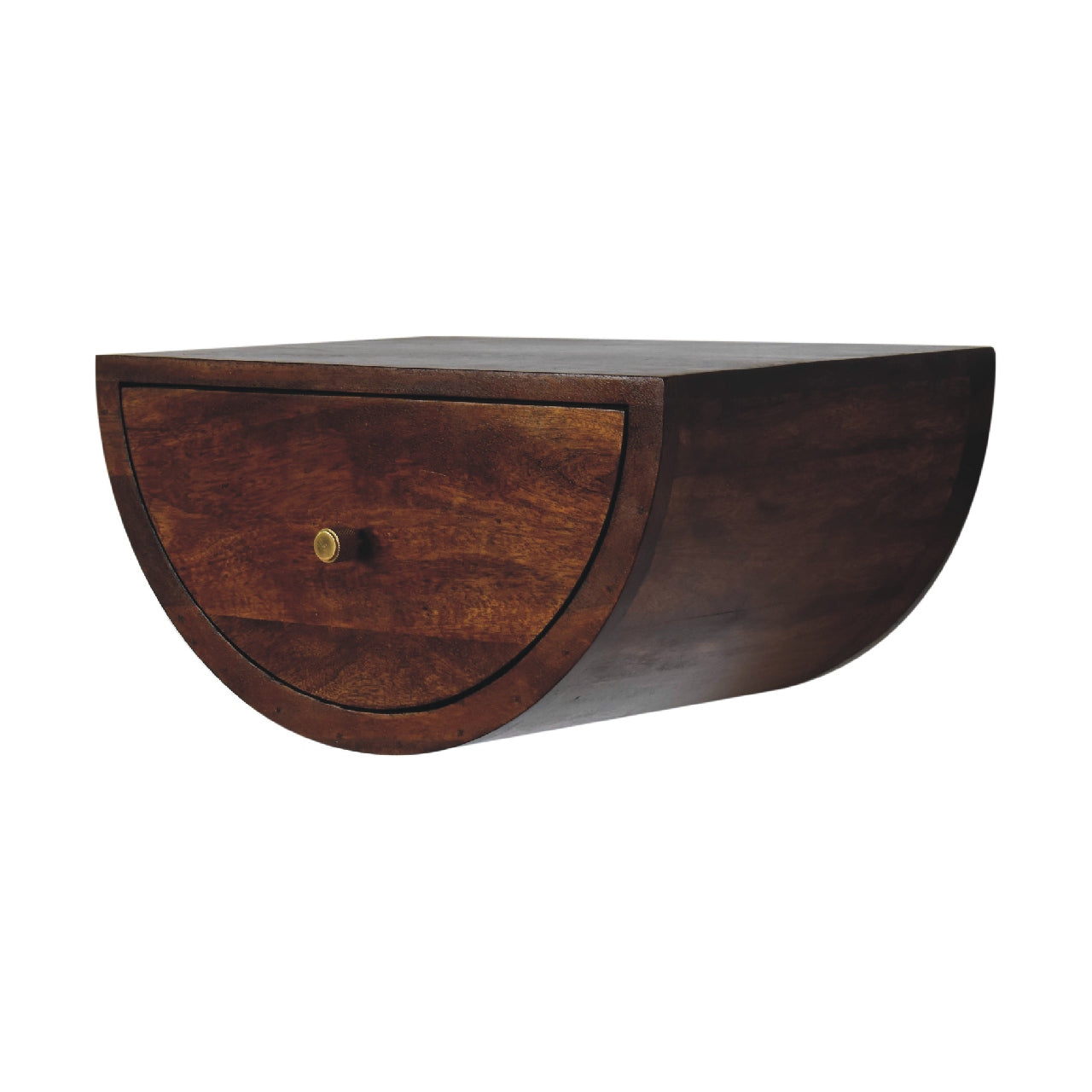 Chestnut Crescent Floating Bedside Table | Wall-Mounted