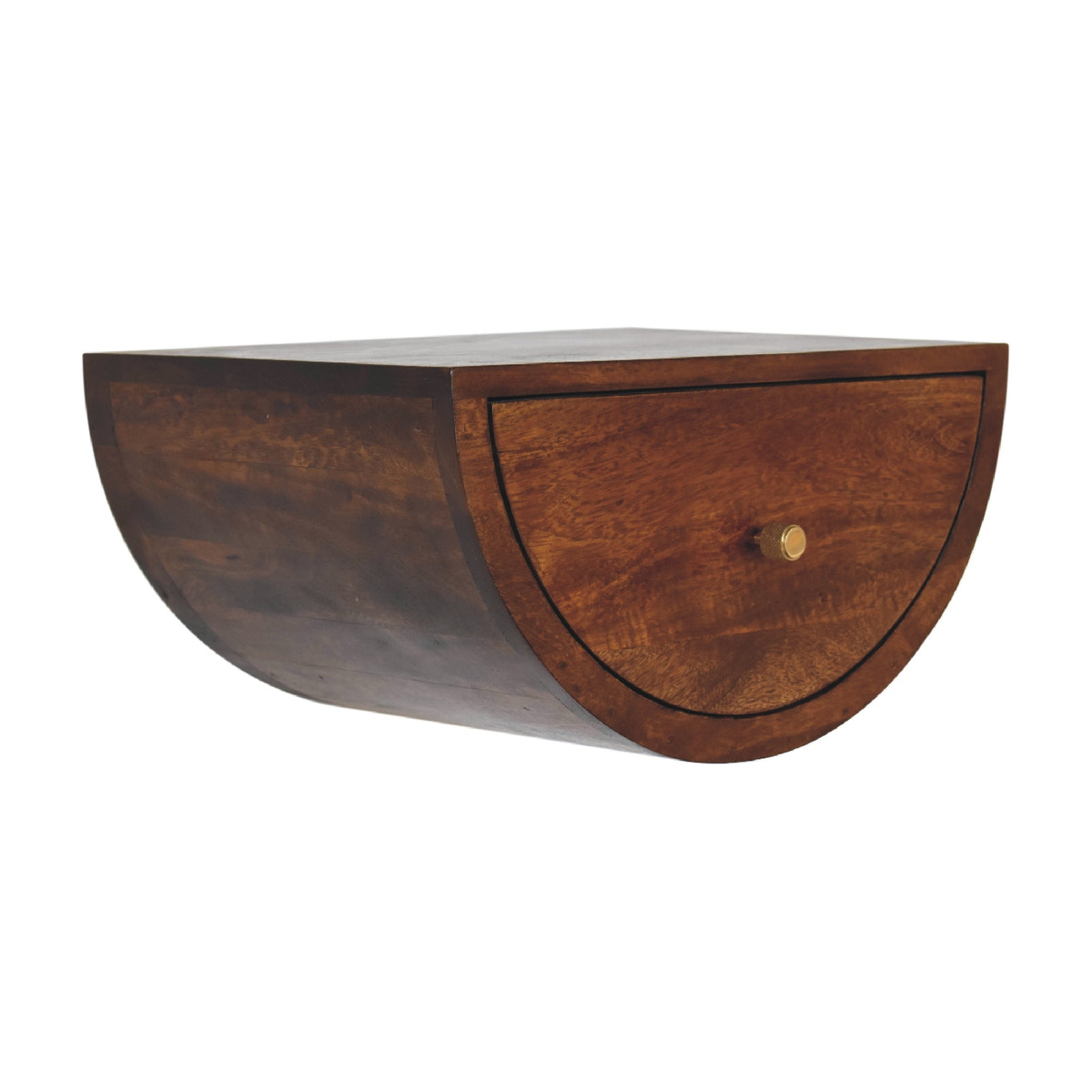Chestnut Crescent Floating Bedside Table | Wall-Mounted