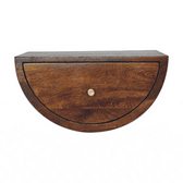 Chestnut Crescent Floating Bedside Table | Wall-Mounted