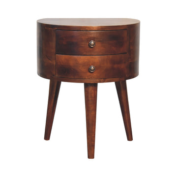 Odyssey Tripod Bedside Table | Chestnut Solid Mango Wood