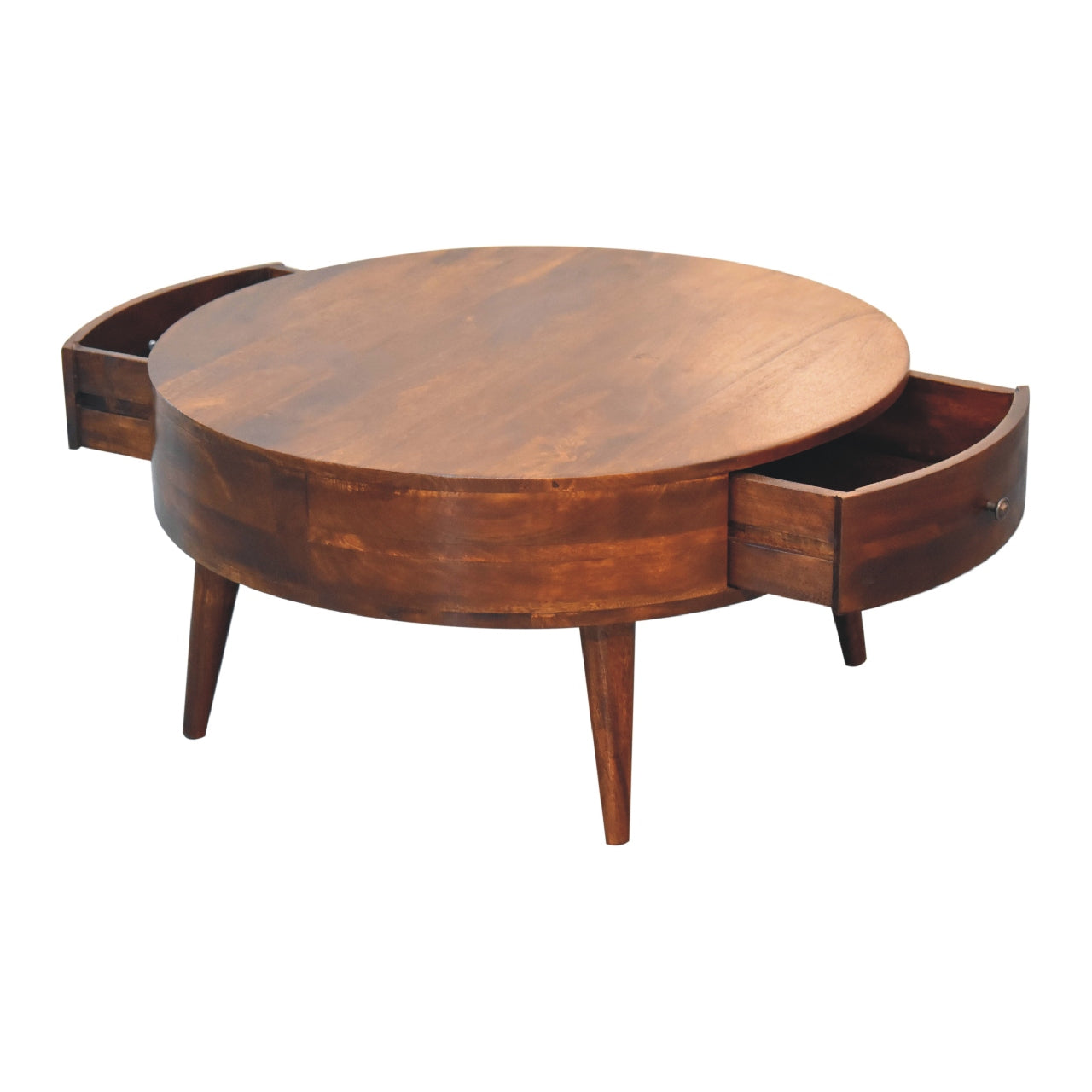 Odyssey Coffee Table | Chestnut Solid Mango Wood Hand-Carved