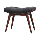 Harbour Green Footstool | Buffalo Leather
