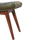 Harbour Green Footstool | Buffalo Leather
