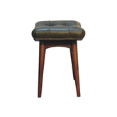 Harbour Green Footstool | Buffalo Leather