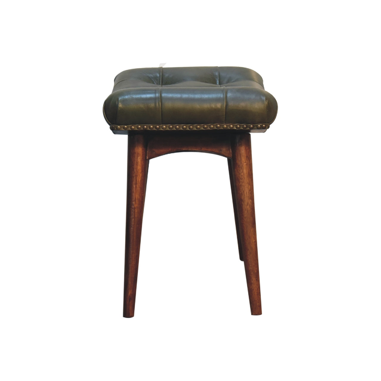 Harbour Green Footstool | Buffalo Leather