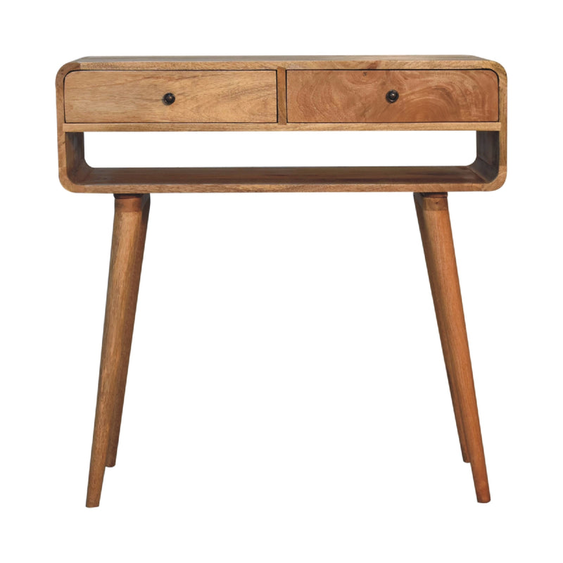 Sonata Console Table | Oak Solid Mango Wood Open Shelf