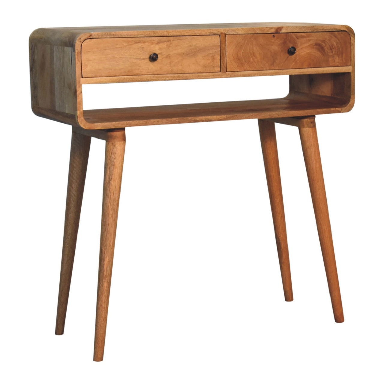 Sonata Console Table | Oak Solid Mango Wood Open Shelf