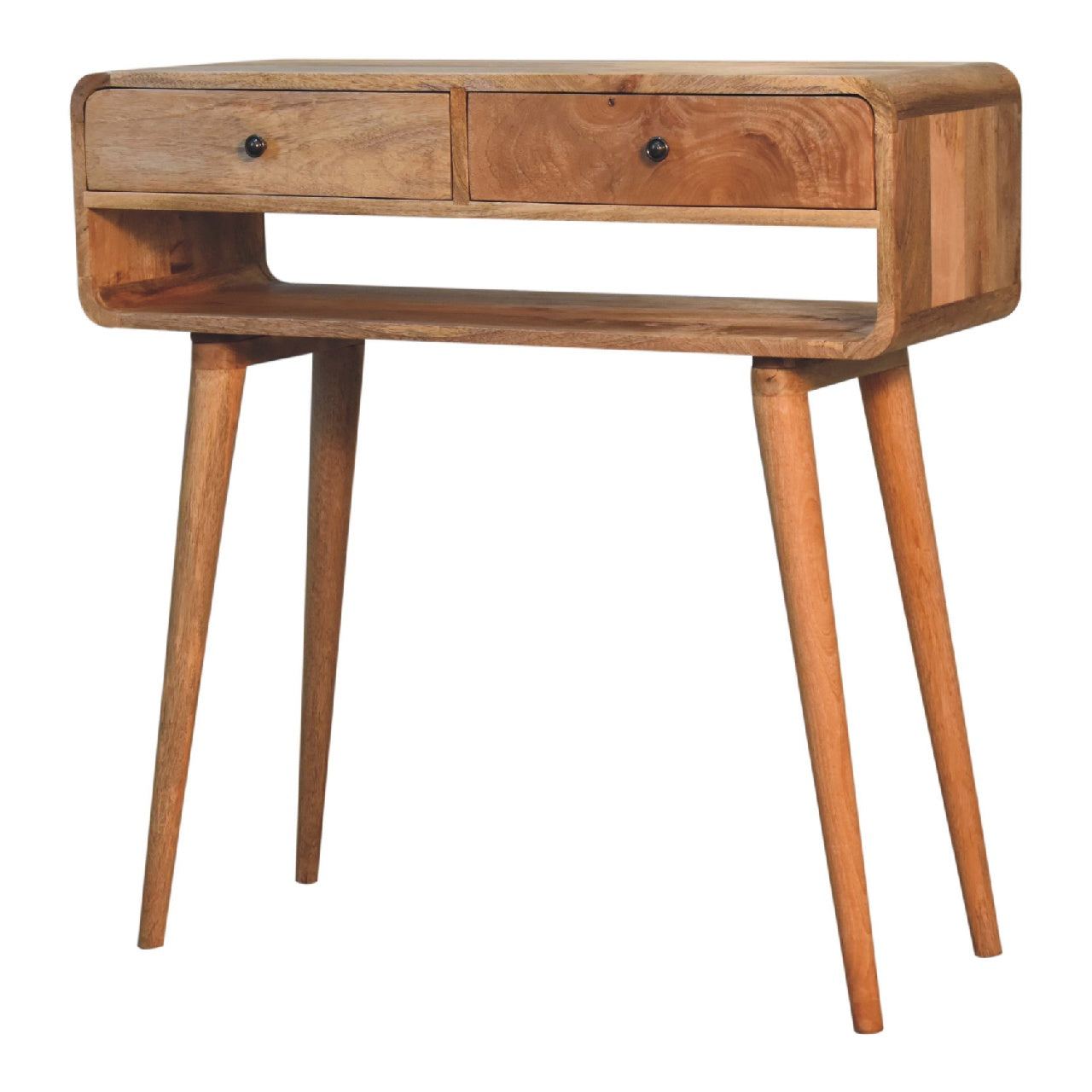 Sonata Console Table | Oak Solid Mango Wood Open Shelf