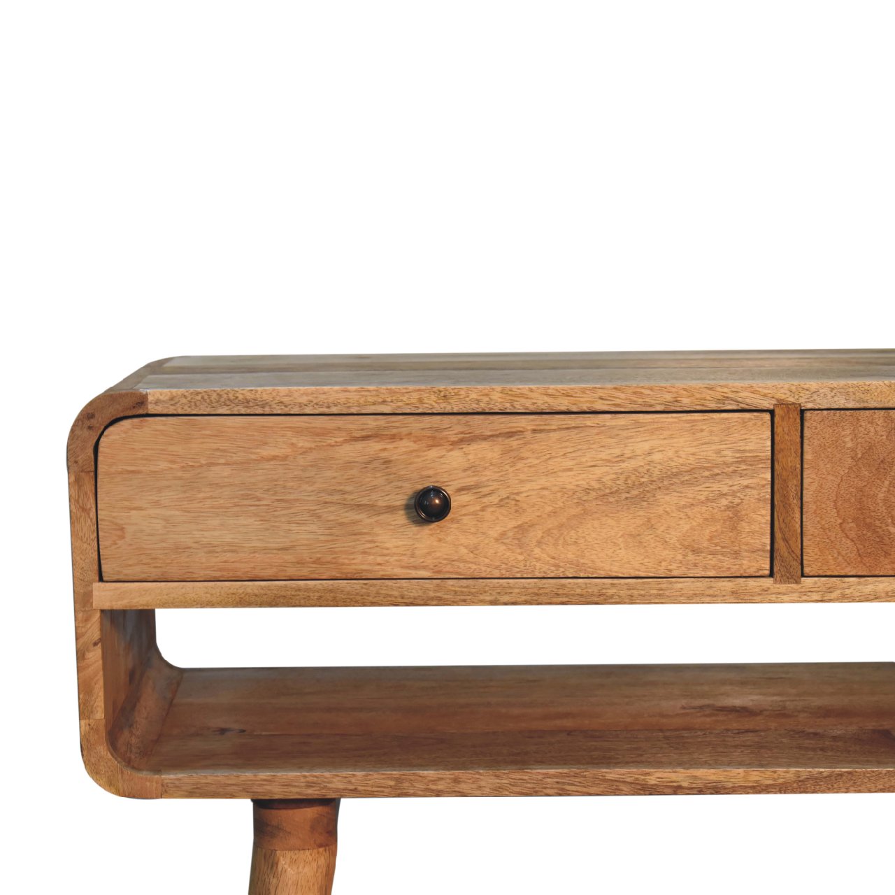 Sonata Console Table | Oak Solid Mango Wood Open Shelf