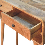 Sonata Console Table | Oak Solid Mango Wood Open Shelf