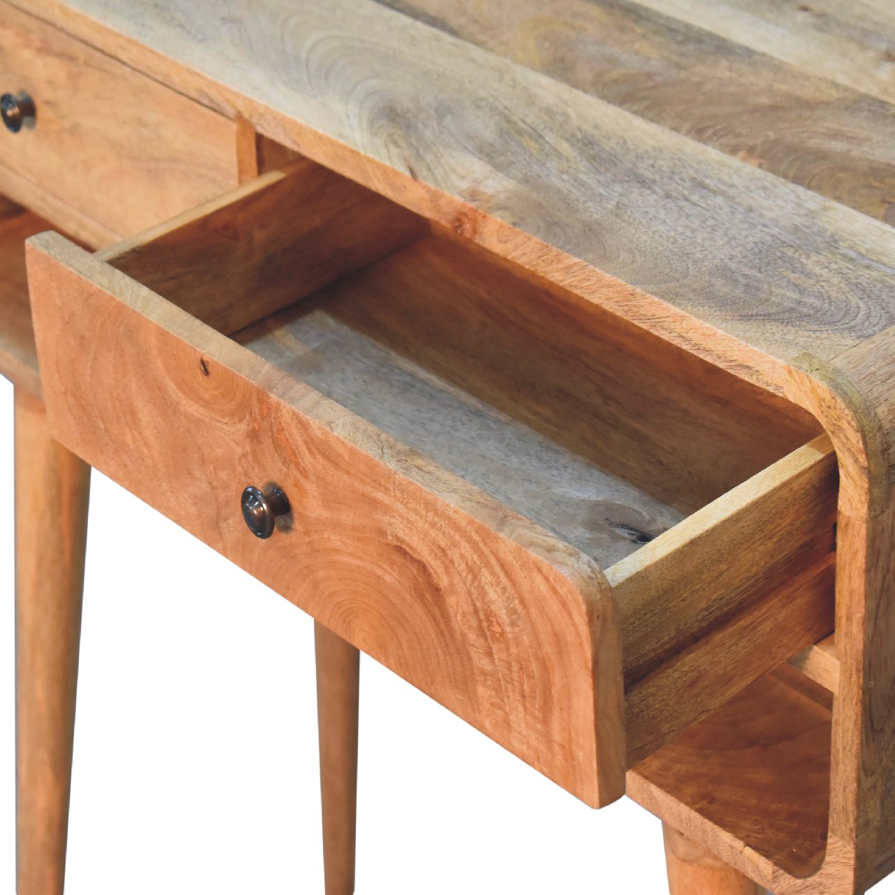 Sonata Console Table | Oak Solid Mango Wood Open Shelf