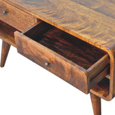 Reverse Curved Chestnut Chest of Drawers
