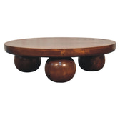 Chestnut Central Ball Table Chest of Drawers