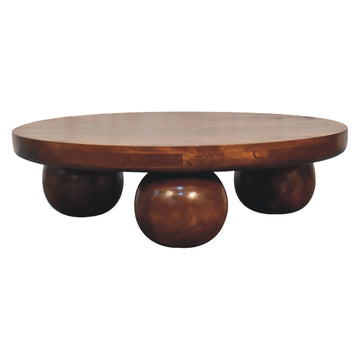 Chestnut Central Ball Table Chest of Drawers