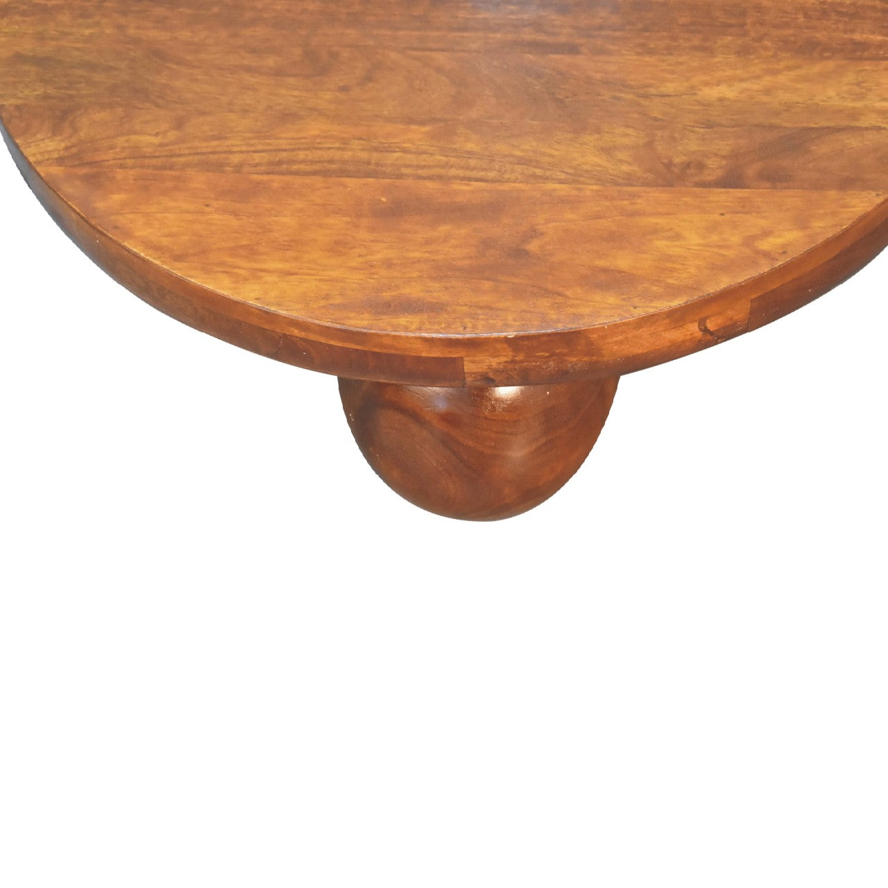 Chestnut Central Table with Ball Feet