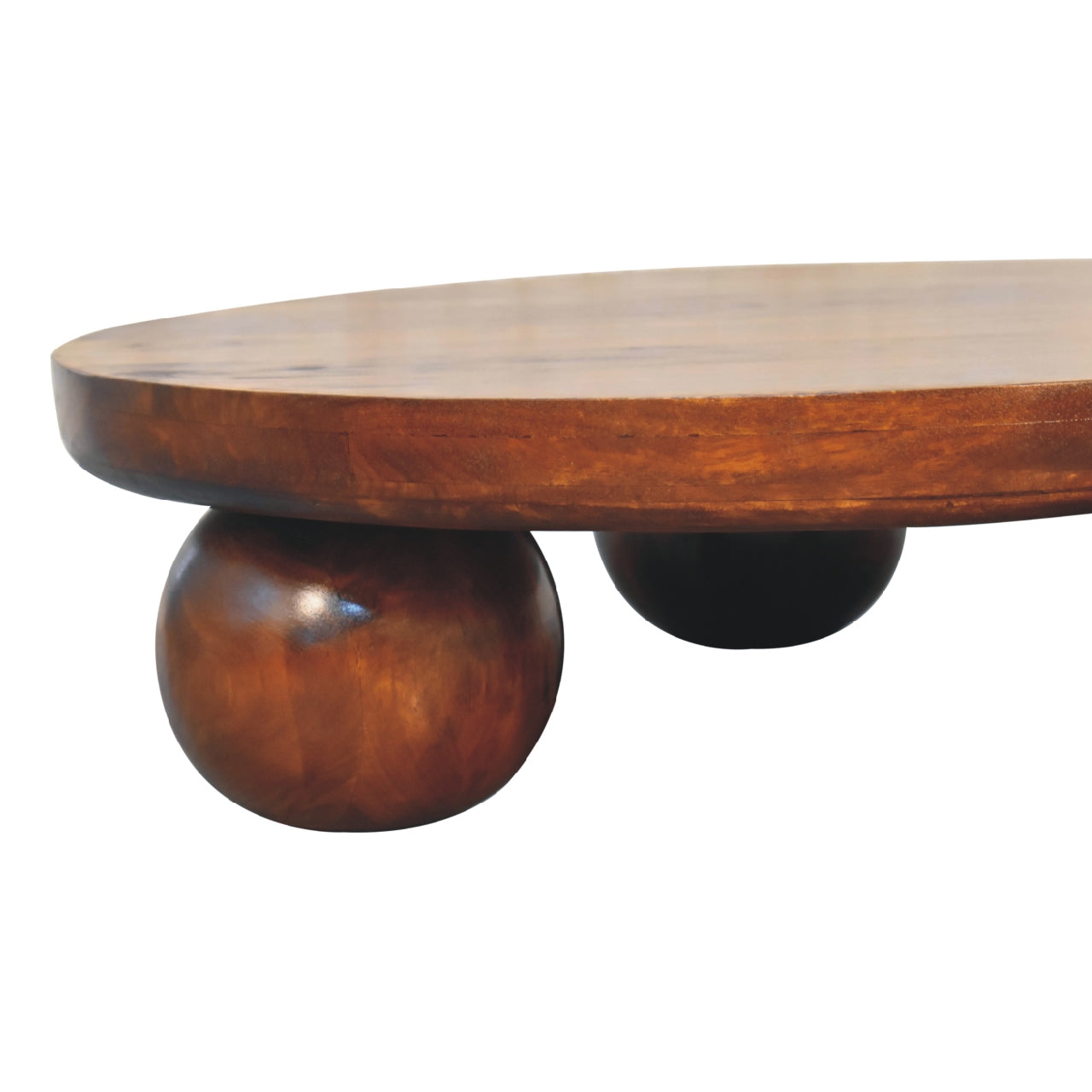 Chestnut Central Table with Ball Feet