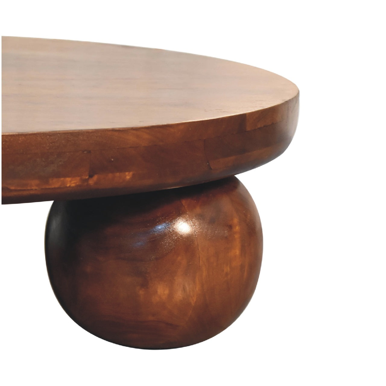 Chestnut Central Table with Ball Feet