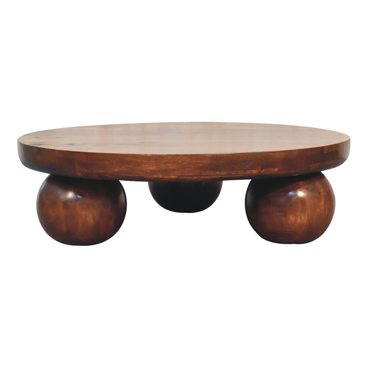 Chestnut Central Table with Ball Feet