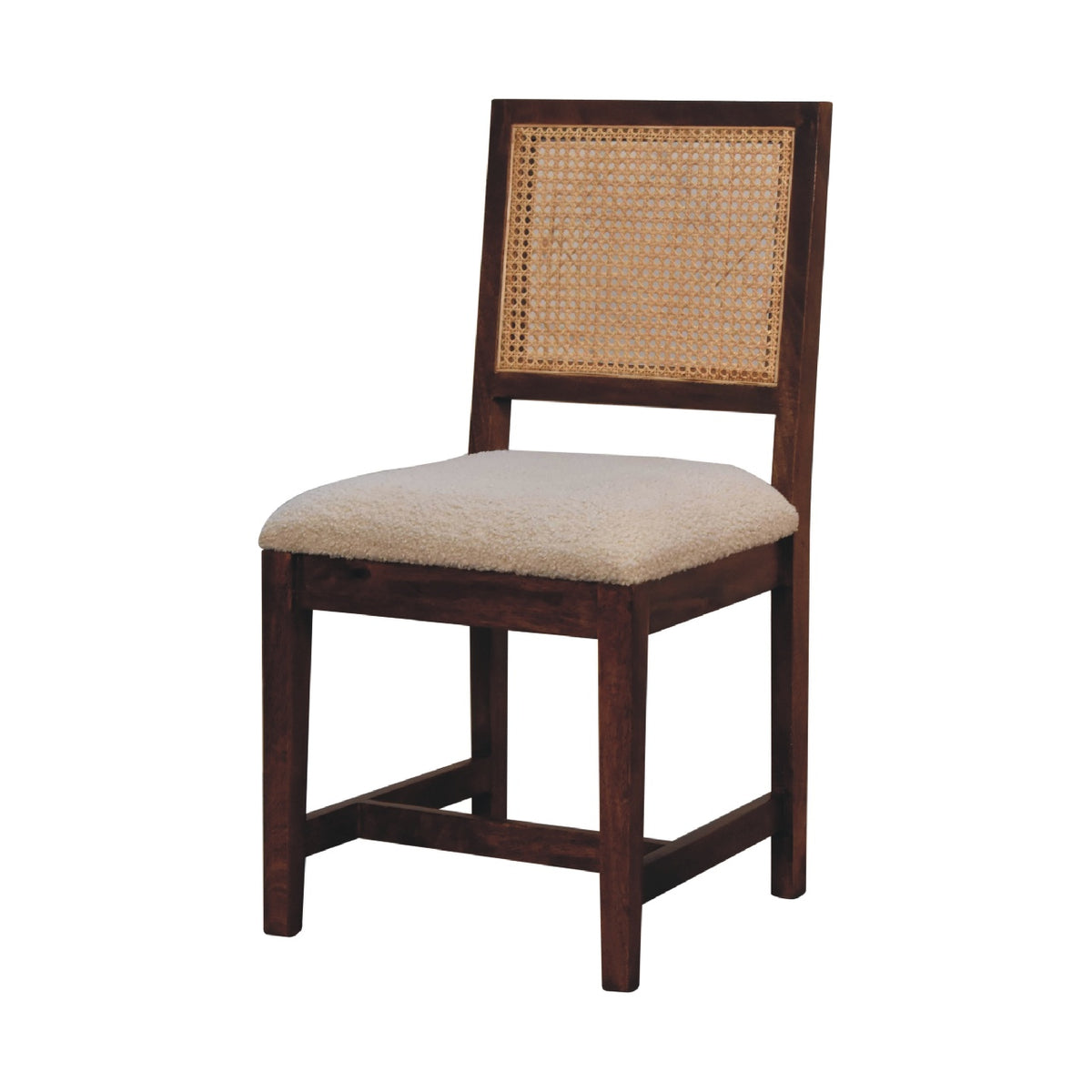 Cream Boucle Rattan Chair | Chestnut
