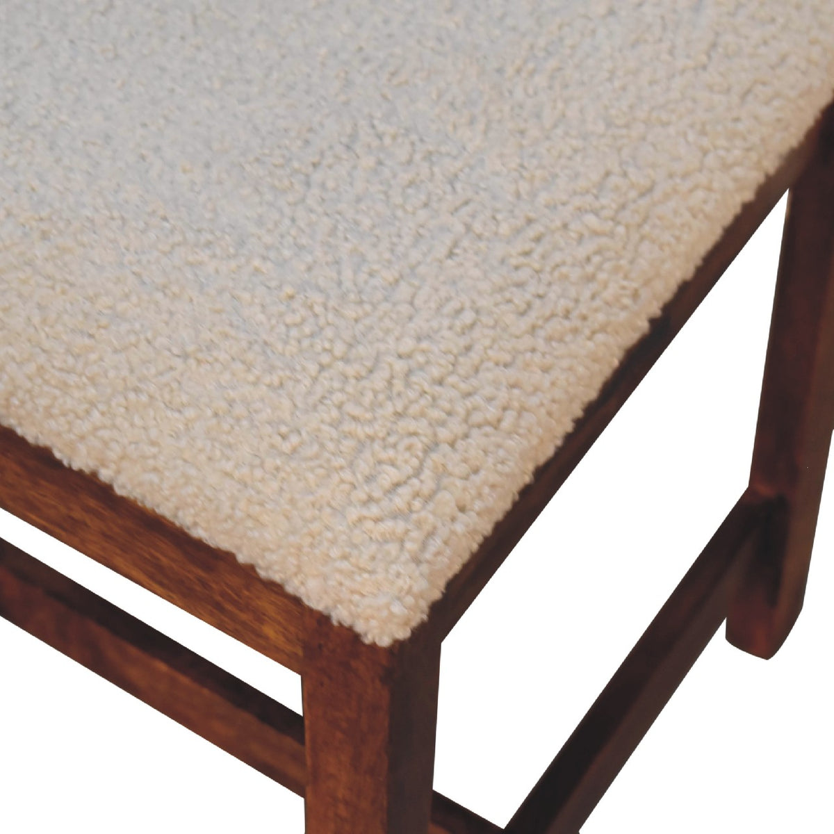 Cream Boucle Rattan Chair | Chestnut