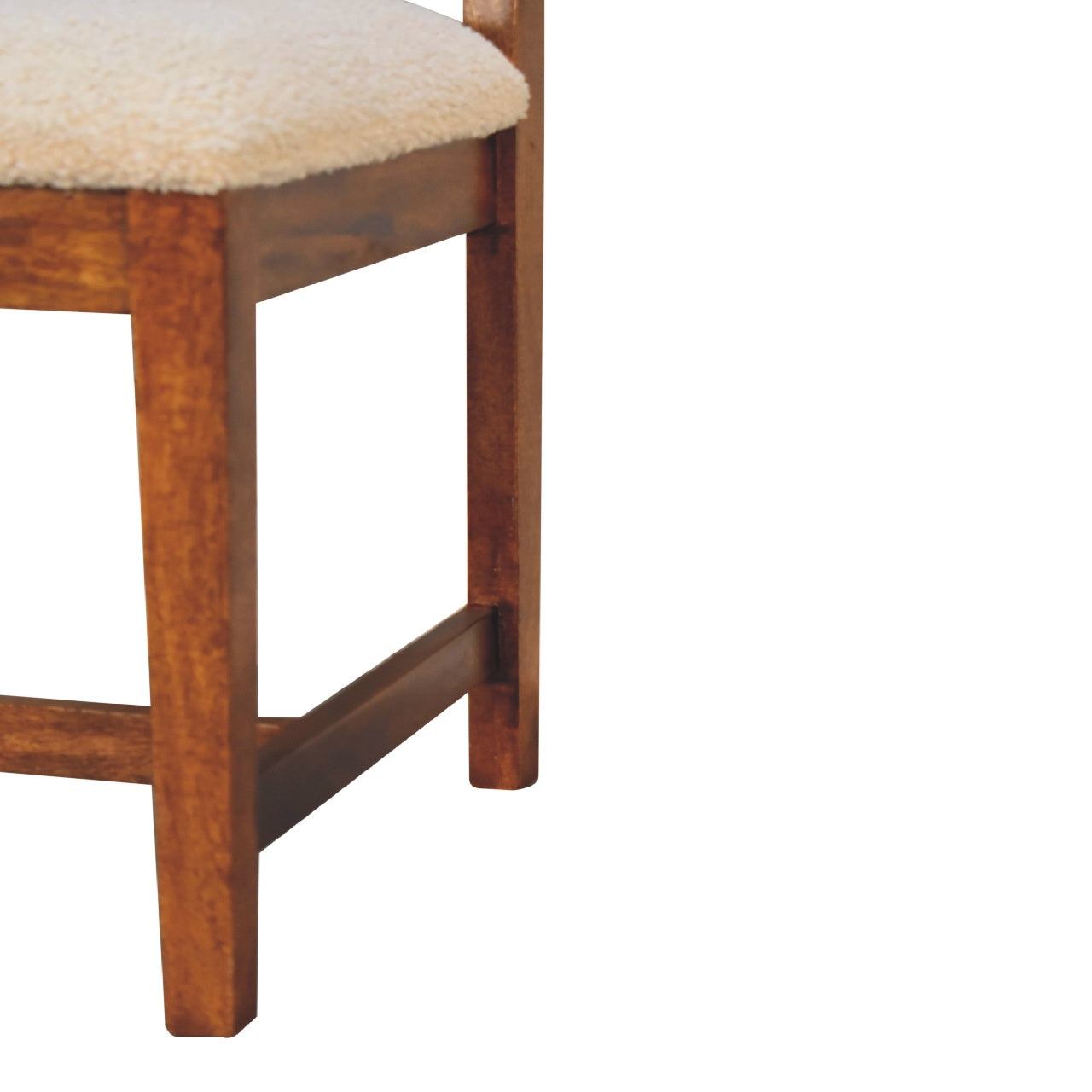 Cream Boucle Rattan Chair | Chestnut