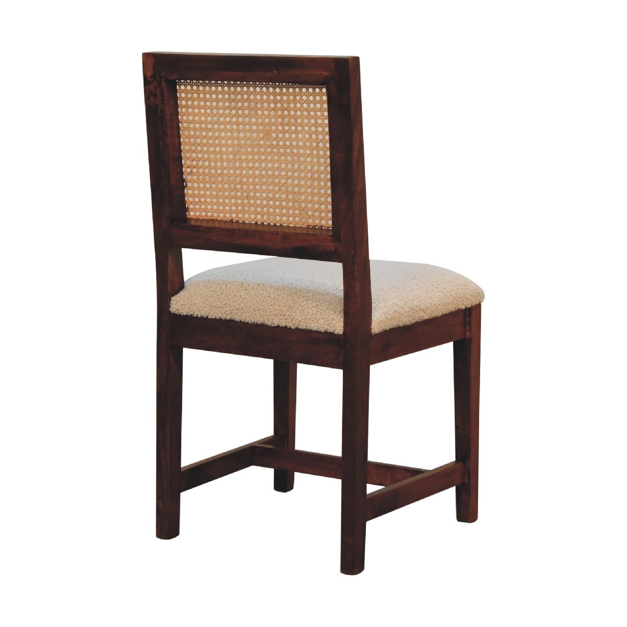 Cream Boucle Rattan Chair | Chestnut