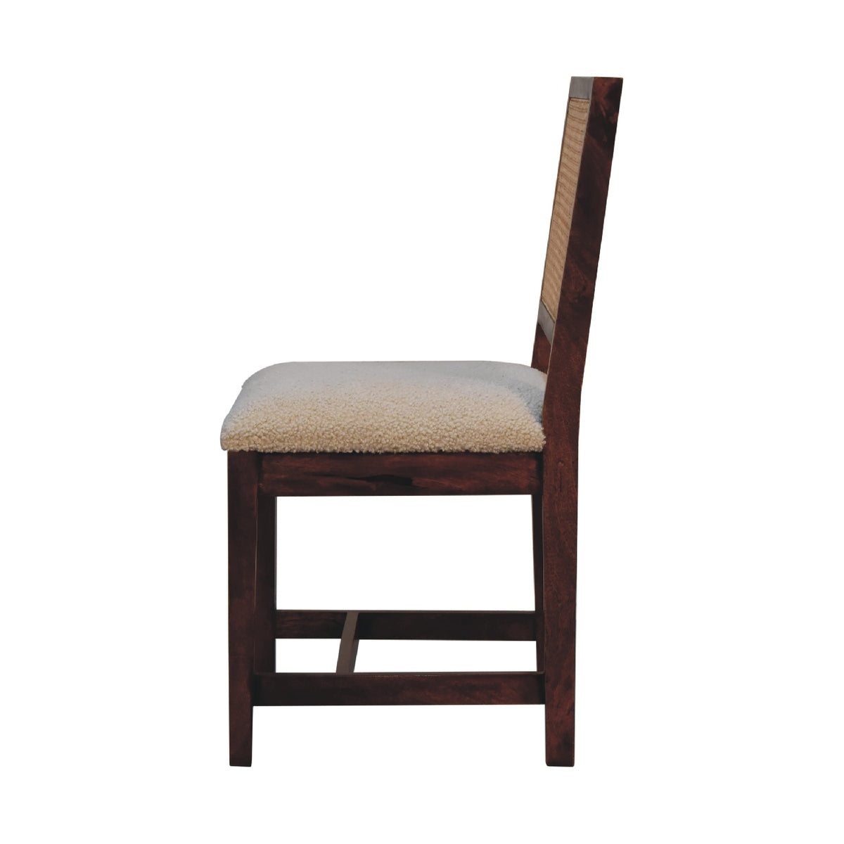 Cream Boucle Rattan Chair | Chestnut