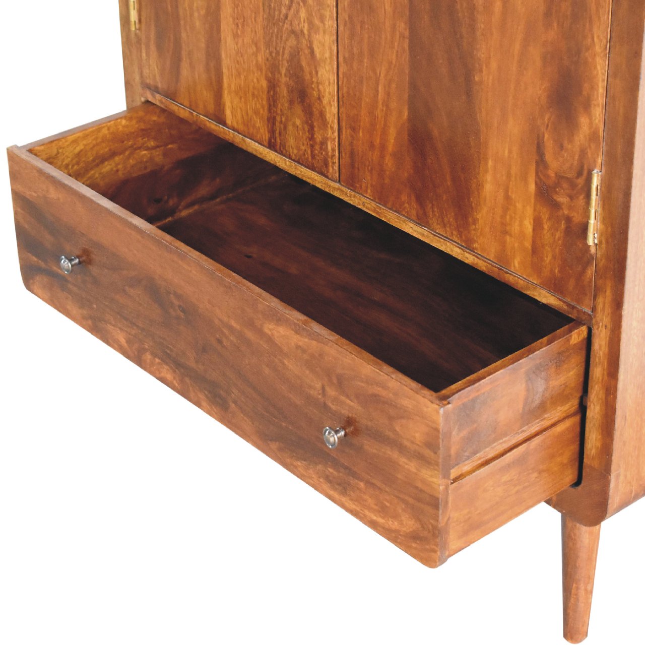 Curved Chestnut Wardrobe Chest of Drawers