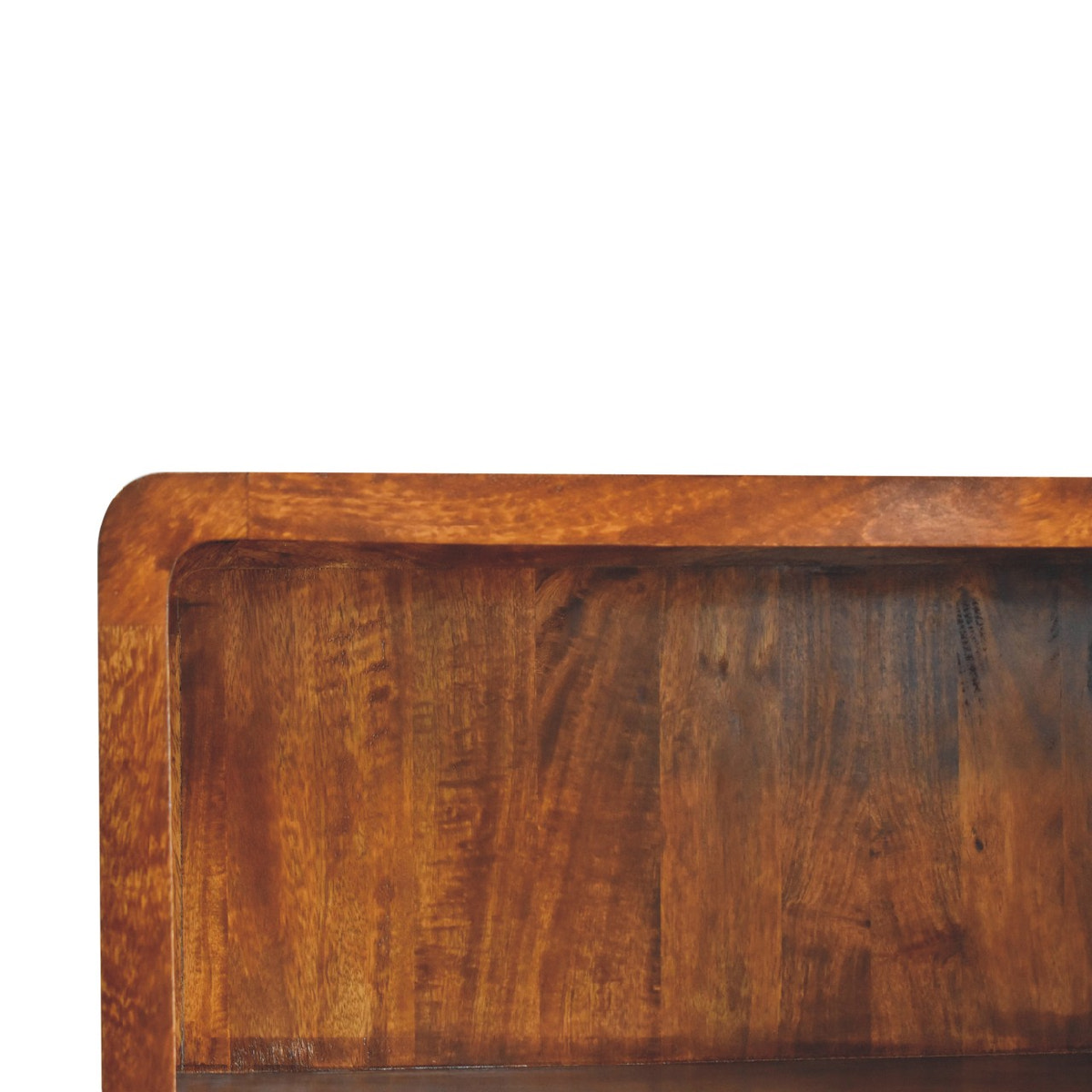 Curved Chestnut Bookcase Chest of Drawers