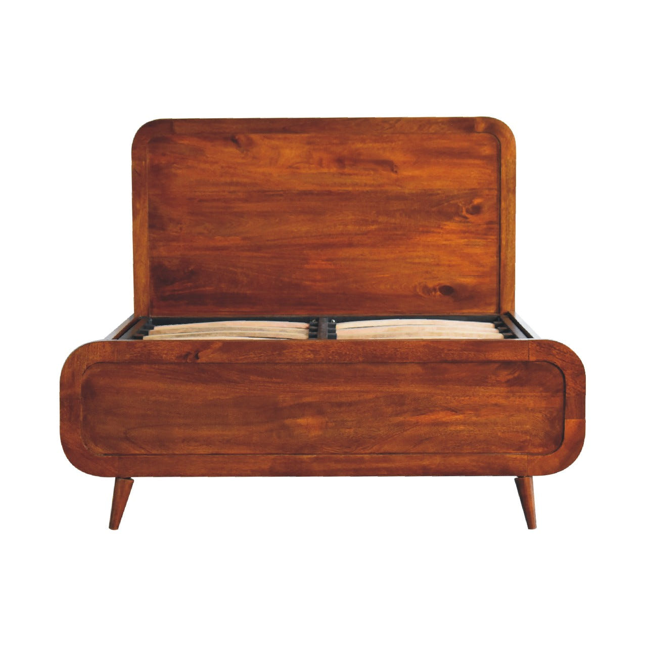 Curved Chestnut Double Chest of Drawers