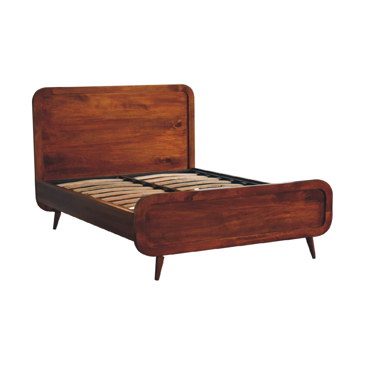 Curved Chestnut Double Chest of Drawers