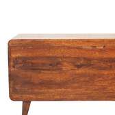 Curved Chestnut Blanket Box Storage Bench