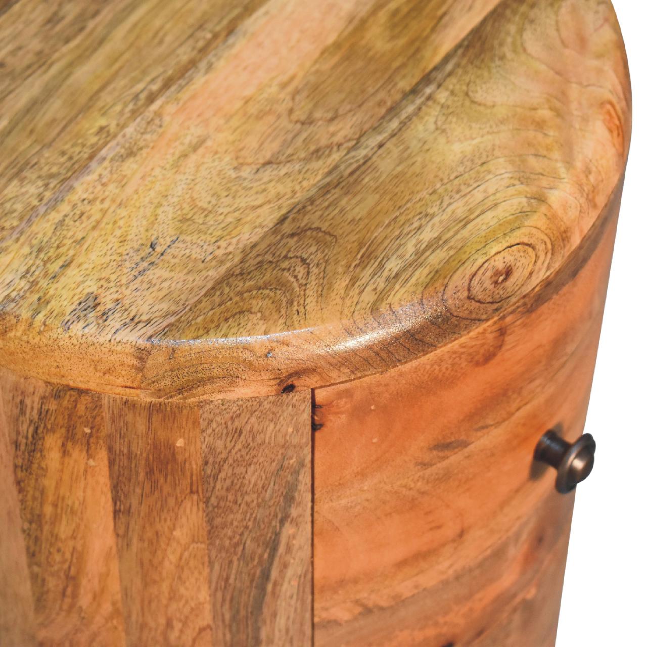Oak-ish Drum Storage Bench