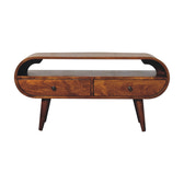 Chestnut Circular TV Stand Chest of Drawers