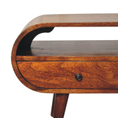 Chestnut Circular TV Stand Chest of Drawers