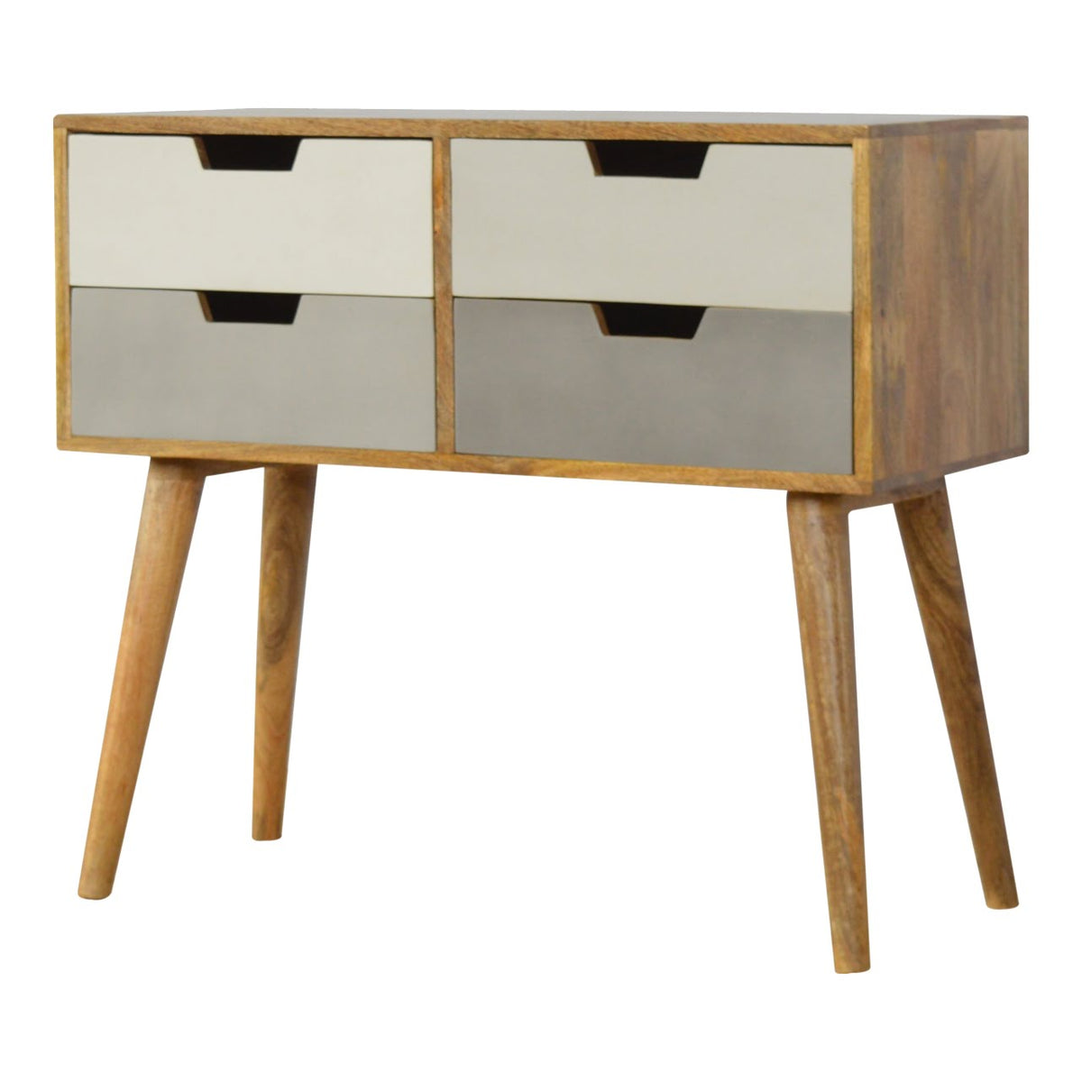 Grey Gradient Console Table | Hand-Painted Solid Mango Wood