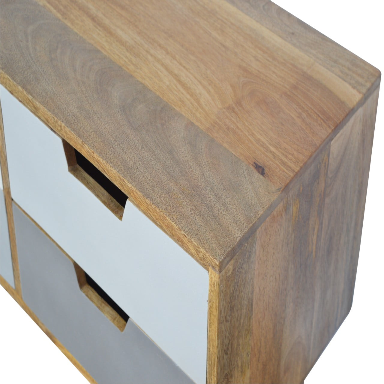 Grey Gradient Console Table | Hand-Painted Solid Mango Wood
