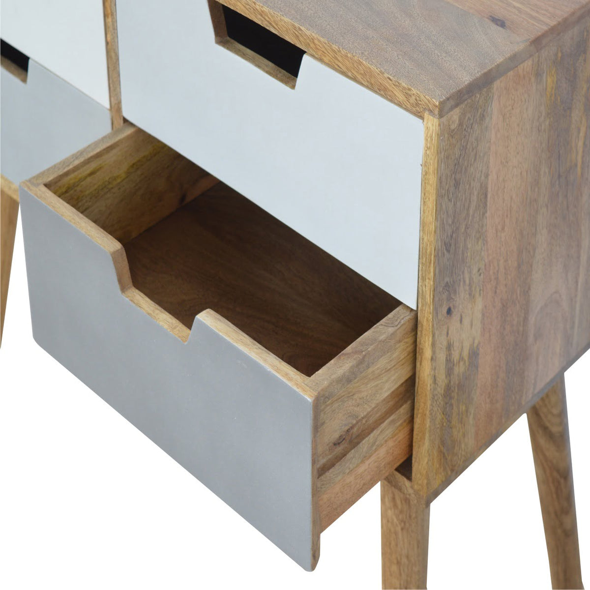 Grey Gradient Console Table | Hand-Painted Solid Mango Wood