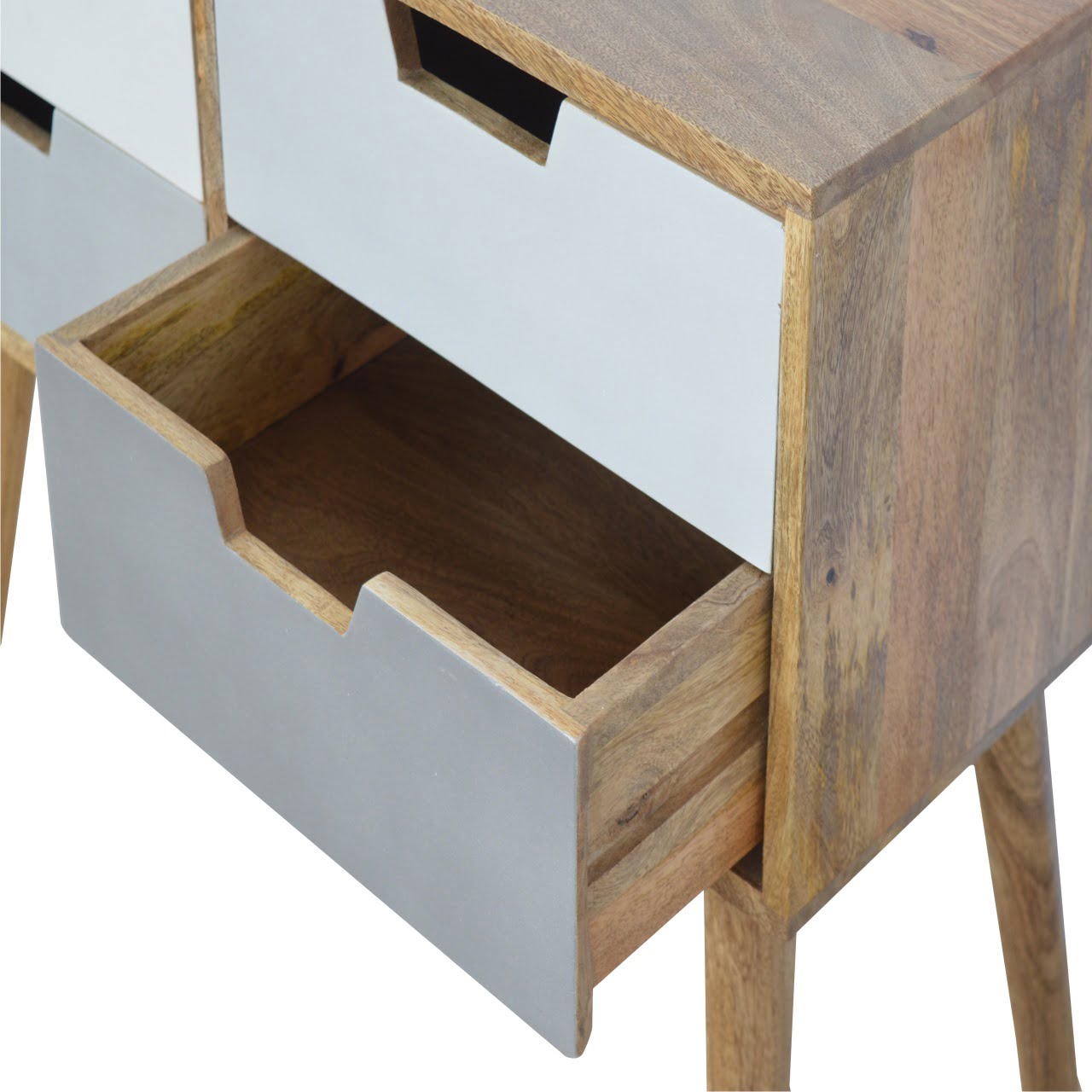 Grey Gradient Console Table | Hand-Painted Solid Mango Wood