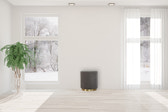 Gold Base Grey Velvet Footstool | Cotton Velvet