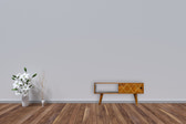 Sliding Brass Inlay TV Media Unit | Chestnut Mango Wood