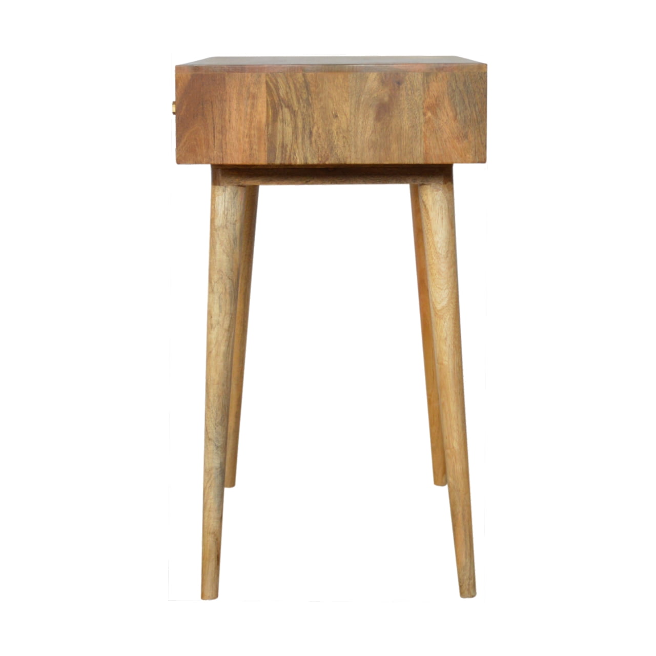 Diamond Carved Writing Desk | Oak-Ish Solid Mango Wood Hand-Carved