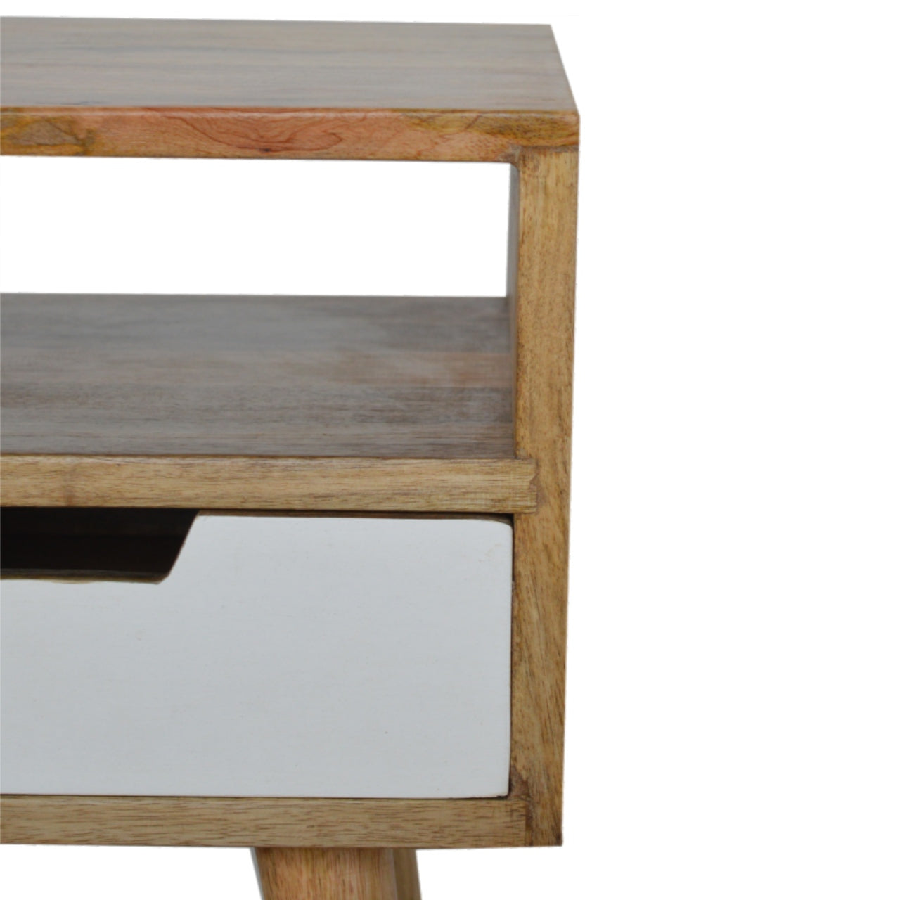 Mini White Hand Painted Bedside Table | Hand-Painted Mango Wood